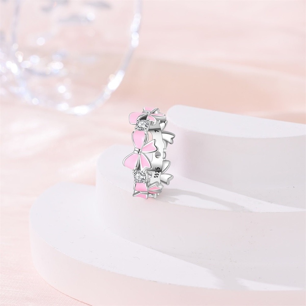 🌟 S925 Sterling Silver Sparkling Bow Ring - Picture 3 of 7